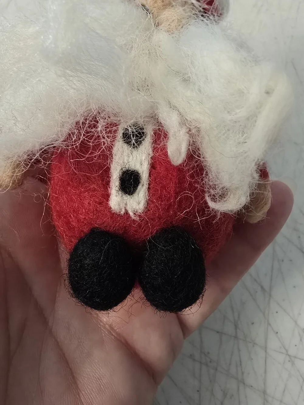 Pottery Barn Handmade Wool? Santa Clause Christmas Ornament Made in Nepal